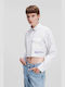 Karl Lagerfeld Women's Denim Monochrome Long Sleeve Shirt White