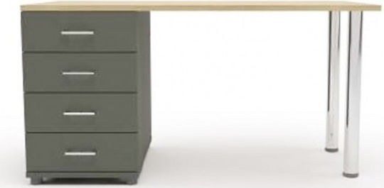 Kids Desk made of Melamine Gray 140x72x60cm