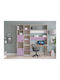 Kids Desk with Library made of Melamine Pink 213x33x195cm