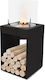 Ecosmart Fire Pop 8t Επιδαπέδιο Τζάκι Βιοαιθανόλης Εσωτερικού / Εξωτερικού Χώρου Μαύρο 45x45x99.6cm