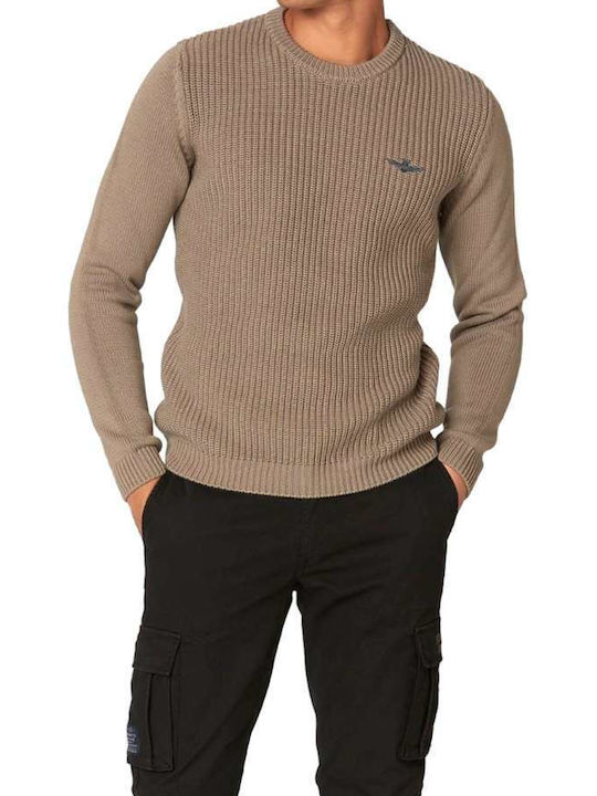 Aeronautica Militare Men's Long Sleeve Sweater Tortora.