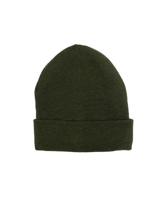 Kopanos Beanie Unisex Reversibil Beanie Knitted in Khaki color