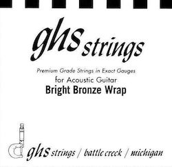 GHS Strings Single Bronze String for Acoustic Guitar Ghs BB52