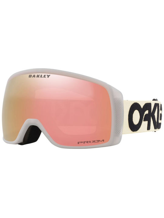 Oakley Flight Tracker S Ski & Snowboard Goggles Kids Beige with Lens in Pink Color