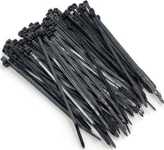 Com Plastische Kabelbinder 370mmx7.6mm in Schwarz Farbe (100 Stück) 05.316