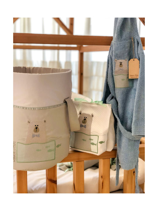 Raison D' Etre Kinder Wäschekorb Baby Boy Bear Beige 1Stück