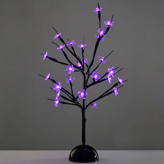 Christmas Decorative Illuminated Cherry Tree Natural Appearance 45cm IP20 Battery Purple