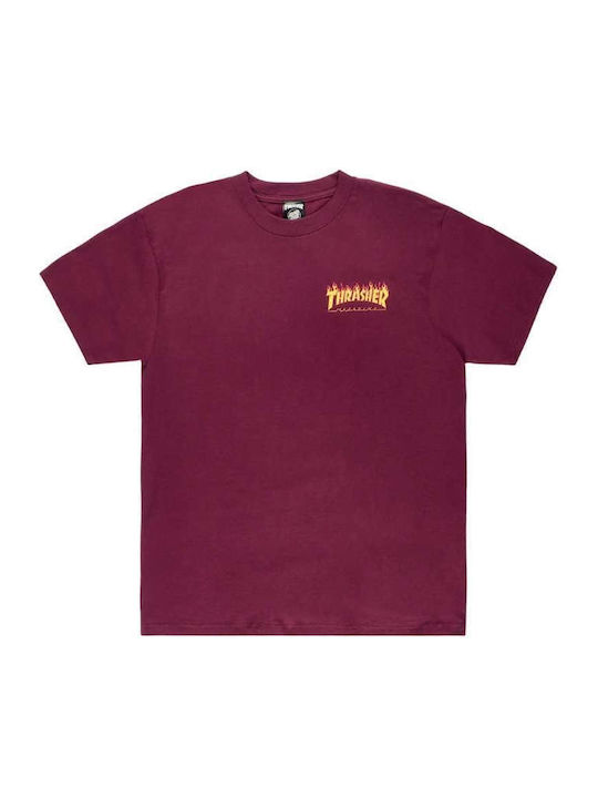 Santa Cruz T-shirt Bărbătesc cu Mânecă Scurtă Burgundia
