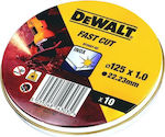 Dewalt Inox DT3507-QZ Δίσκος Κοπής Μετάλλου 125mm 10τμχ
