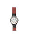 Arabians Watch Battery with Red Leather Strap