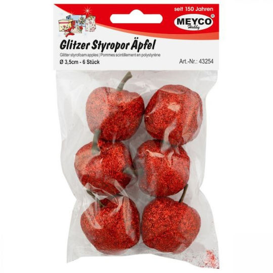 Meyco Χριστουγεννιάτικο Διακοσμητικό 6τμχ Κόκκινο