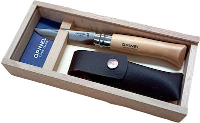 Opinel No.8 Pocket Knife Silver with Blade made of Stainless Steel in Sheath