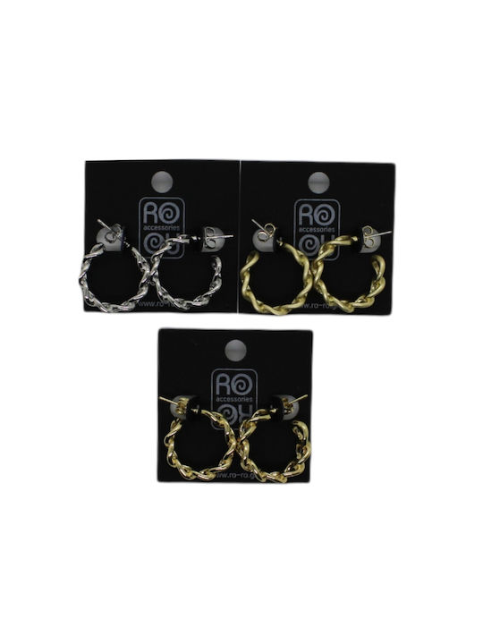 Ro-Ro Accessories Earrings Hoops Gold Plated Gold Checkmate