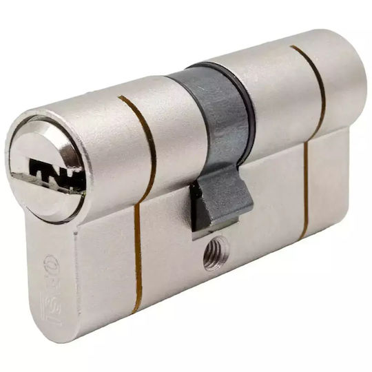 ISEO Κύλινδρος Κλειδαριάς Ασφαλείας R6 75mm (30-45) με 5 Κλειδιά Ασημί