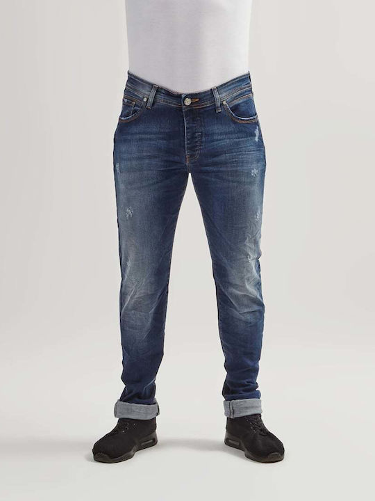 Ανδρικό Παντελόνι Τζιν με Regular Εφαρμογή Denim.