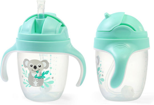 Babyono Baby Cup with Handles and Straw made of Silicone Green 240ml