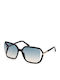Tom Ford Women's Sunglasses with Black Plastic Frame and Blue Gradient Lens FT1089 01P