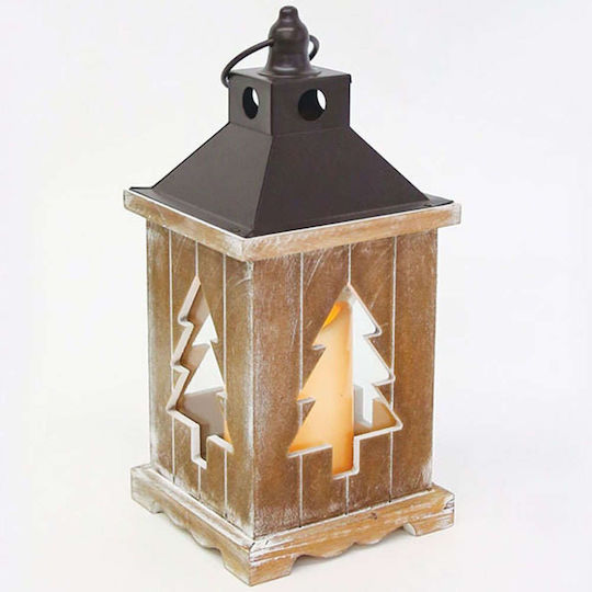 Aca Christmas Wood Battery Lantern 31x14cm