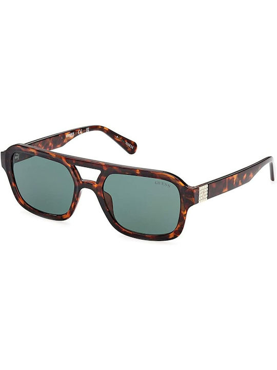 Guess Sunglasses with Brown Tartaruga Plastic Frame and Green Lens GU8259 53N