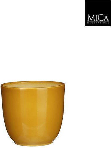 Mica Κασπώ Κεραμικό Κίτρινο 12x12x11εκ.