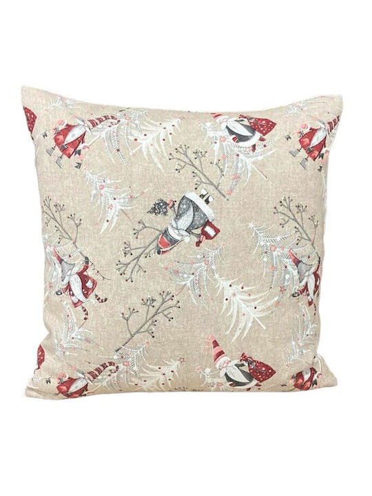 Decotelia Weihnachtsdekoratives Kissen Platz Beige 45x45cm
