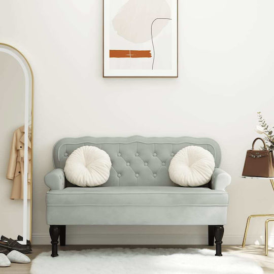 Doppelsitzer Samt Sofa Hellgrau 119,5x64,5x75cm
