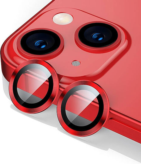 Blueo Протектор за камера Метална рамка Red за IPHONE 13 MINI, IPHONE 13.