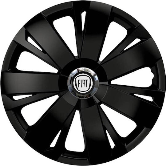 Versaco Car Hubcap Set Energy Cbx with Fiat Emblem 14" 4pcs Black
