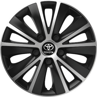 Versaco Car Hubcap Set Rapide with Toyota Emblem 14" 4pcs Black