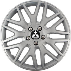 Versaco Dakar Car Hubcaps 14 Inches with Mitsubishi Logo 4 Pieces