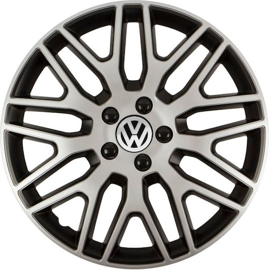 Versaco Set Capace De Roți Auto Dakar Compatibilitate VW 4 Bucăți 13" Negru/Argintiu