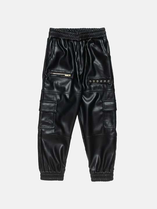 Alouette Kids Leather Trousers Black