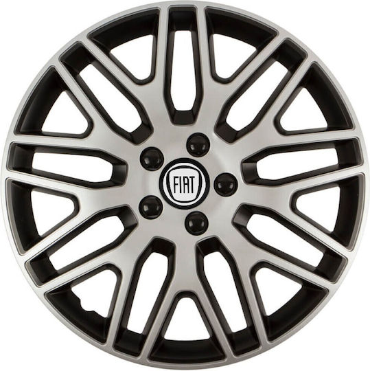 Versaco Set Capace De Roți Auto Dakar Compatibilitate Fiat 4 Bucăți 13 Argintiu/Negru