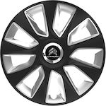 Versaco Car Hubcap Set Stratos Rc with Citroen Emblem 15" 4pcs Black /Silver