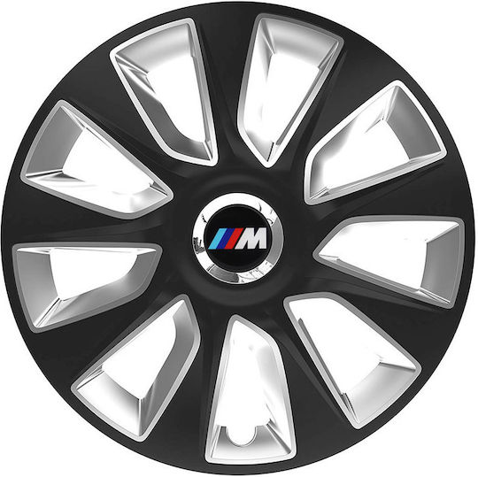 Versaco Car Hubcap Set Stratos Rc with Bmw Emblem 16" 4pcs Black