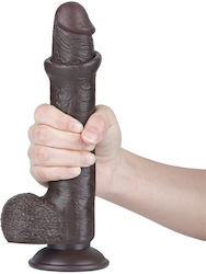 Lovetoy Dildo με Όρχεις και Βεντούζα Flesh 22cm