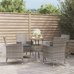 Outdoor Living Room Set with Pillows Bistro Gray 5pcs