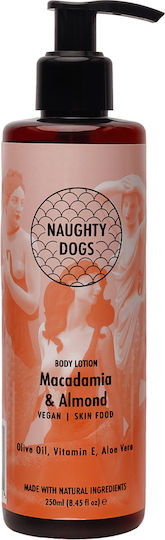Naughty Dogs Macademia & Almond Ενυδατική Lotion Σώματος με Aloe Vera για Κανονικές Επιδερμίδες 250ml