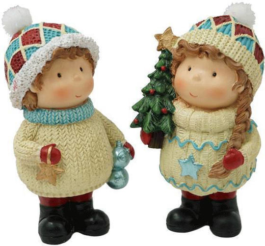 +Efo Weihnachtliche Kunststoff Figur Kleinkind Länge 6cm 2Stück