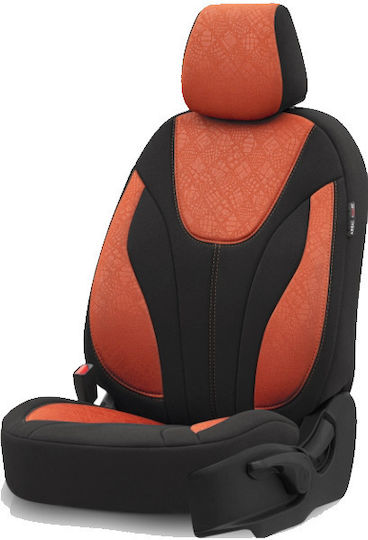 Otom Front Car Covers 11pcs Cotton Ruby Design Orange / Black