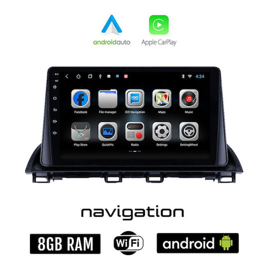 Ηχοσύστημα Αυτοκινήτου για Mazda CX-4 / 3 2014+ (Bluetooth/USB/WiFi/GPS/Apple-Carplay/Android-Auto) με Οθόνη Αφής 9"