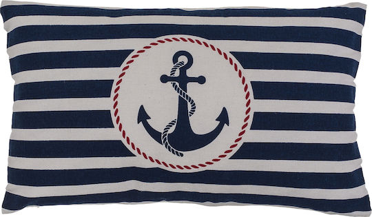 Out of the Blue Throw Pillow Anchor White-Blue 30x50cm