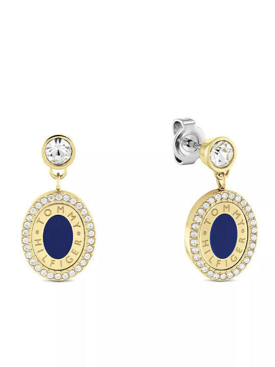 Tommy Hilfiger Earrings made of Steel Gold Plated with Stones