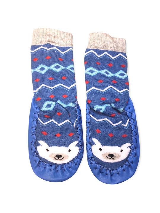 Babydom Kinderstrümpfe Hausschuh-Socken Blau