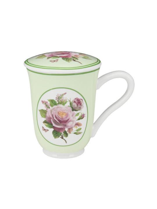 Oriana Ferelli Becher aus Porzellan mit Deckel Mehrfarbig 300ml