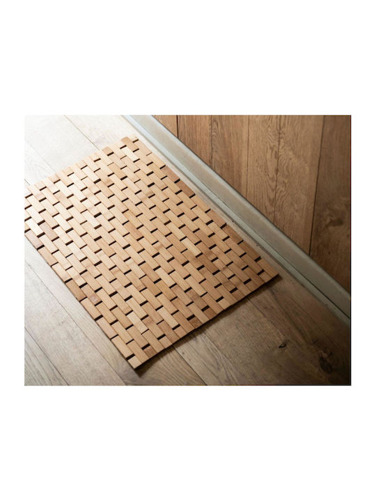 Andrea House Non-Slip Bath Mat Wooden BA73007 Coffee 40x60cm
