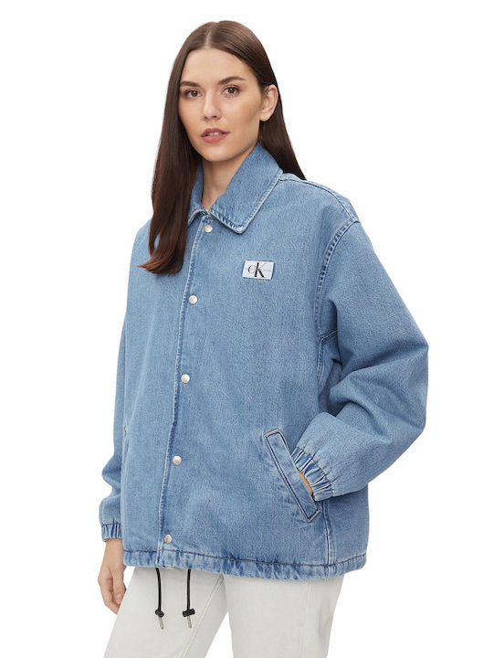 Women's Short Jean Jacket for Spring or Autumn Blue