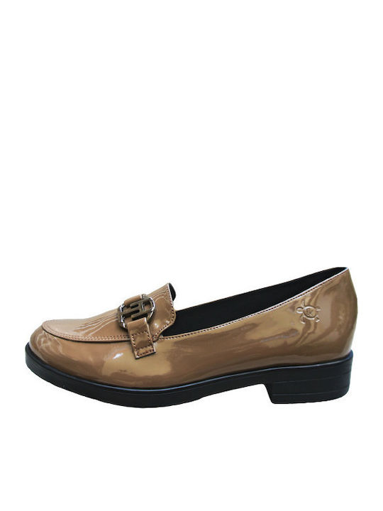 Leder Damen Loafers in Braun Farbe