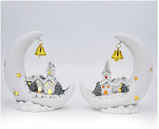 +Efo Illuminated Christmas Ceramic Figure Height 16.6cm 2pcs