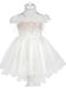 Kids Dress Short Sleeve with Lace for Flower Girl White